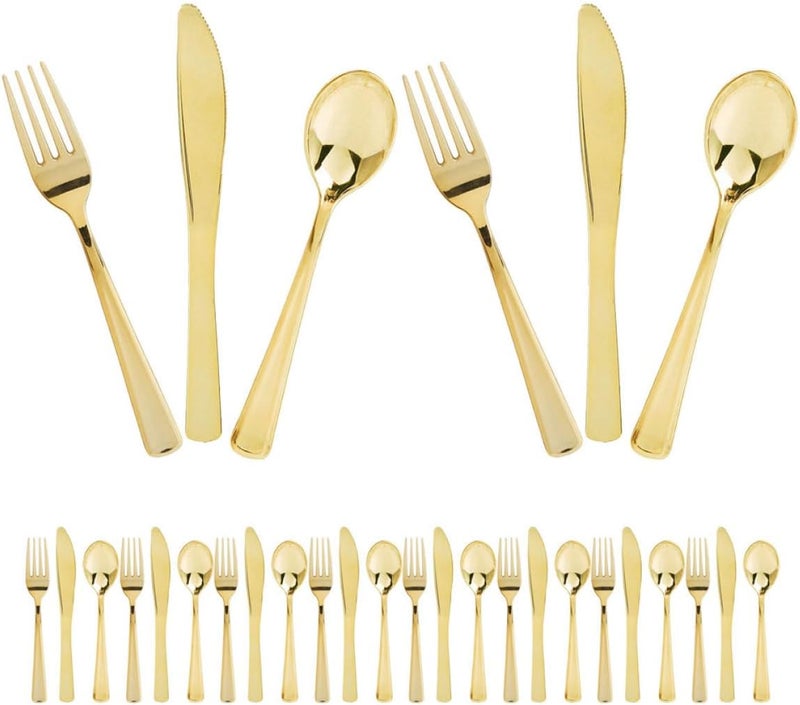 Disposable Plastic Cutlery Set 30pcs Party Spoon Fork Knife -time Dinnerware for Buffet and Party Accessories - Image 1
