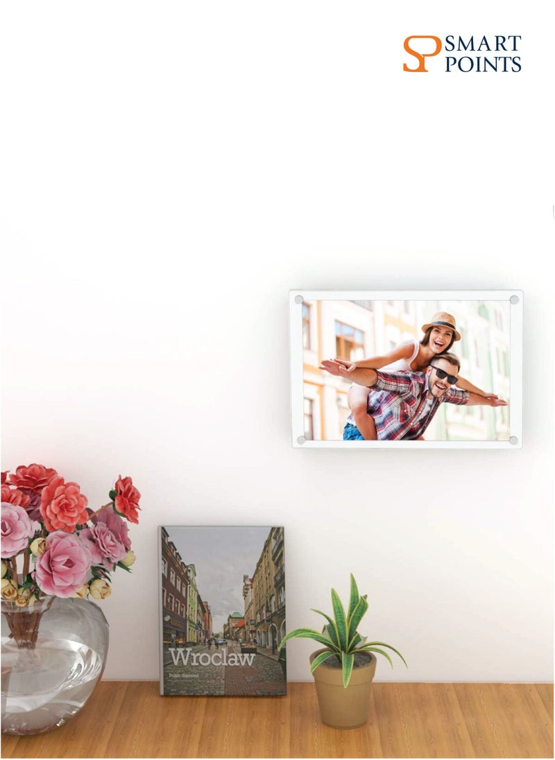 SMARTPOINTS A4 Wall Mounted Photo Frame for 21x29.7cm, Double Panel Clear Acrylic Picture/Certificate Frame  - Image 3