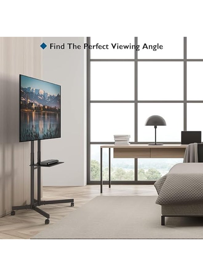 Universal Portable TV Stand – 32-85 Inch TV Cart with Wheels, Max Load 60kg, Adjustable Mount 600x400mm - Image 3