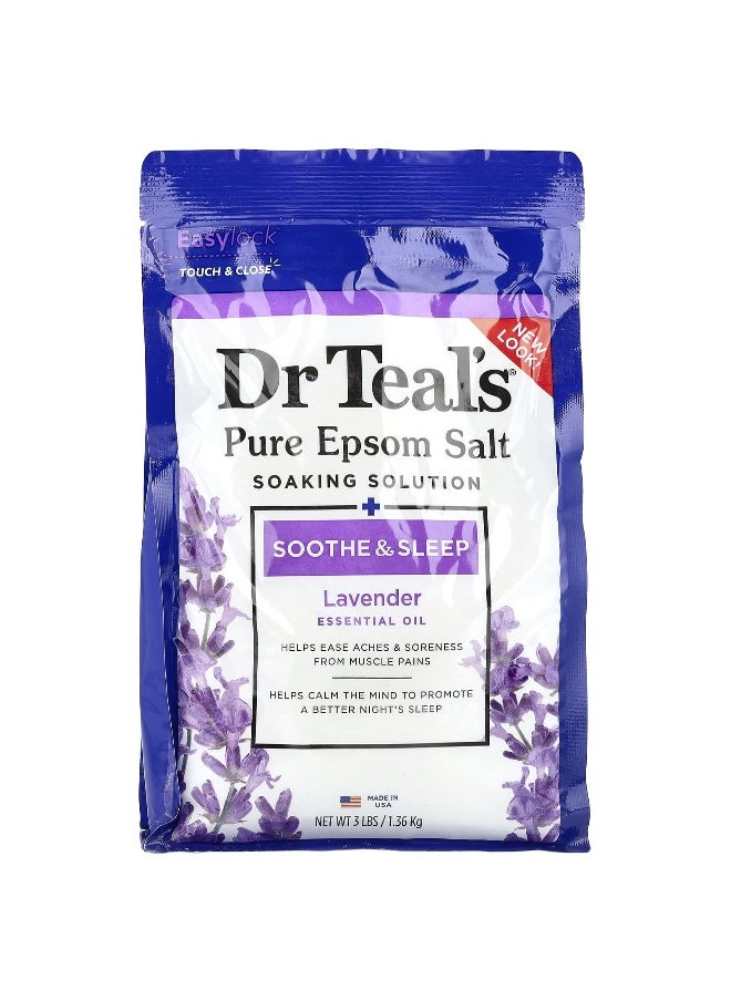 Dr. Teals Dr. Teal's, Pure Epsom Salt Soaking Solution, Lavender, 3 lbs (1.36 kg)  - Image 1