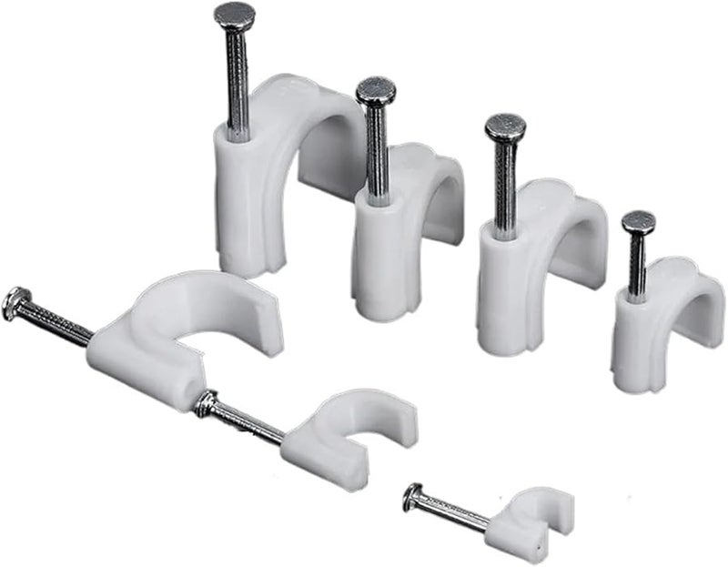 مشابك الكابلات 300 قطعة 25 مم مشبك دائري لتثبيت الأسلاك والأنابيب على الحائط لإدارة الكابلات - Image 1