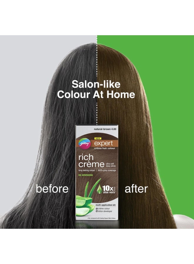 Godrej NEW expert - rich creme - with aloe vera - creme hair colour - natural brown 4 - creme colour 50g - lotion developer 50ml - Image 4