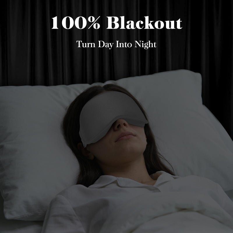 Fygrip 3D Eye Mask Sleep Mask for Men & Women, 100% Pressure-Free & Light Block-Out Eye Mask for Sleep with Easy Adjustable Strap, Night Eye Cover for Travel, Grey - Image 2