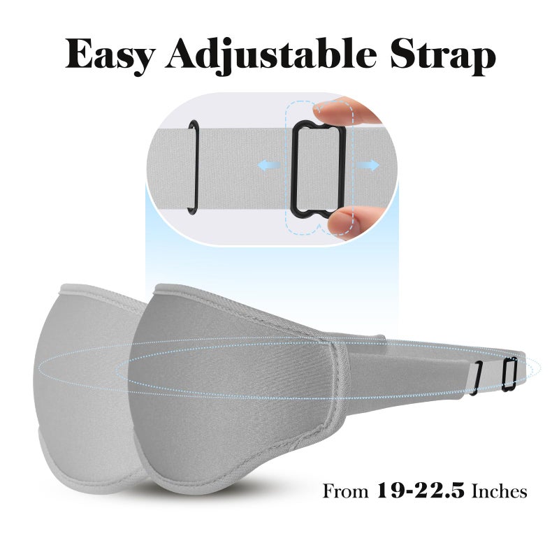 Fygrip 3D Eye Mask Sleep Mask for Men & Women, 100% Pressure-Free & Light Block-Out Eye Mask for Sleep with Easy Adjustable Strap, Night Eye Cover for Travel, Grey - Image 5