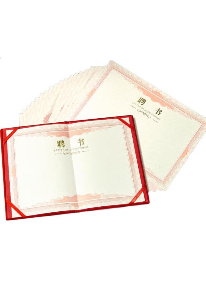 Dsb (Disbi) [10-Pack] 8K Appointment Letter, Appointment Book Cover, Company Employee Award Certificate, Gold-Stamped Classic Style (With 20 Inner Pages) 050819 - Image 1