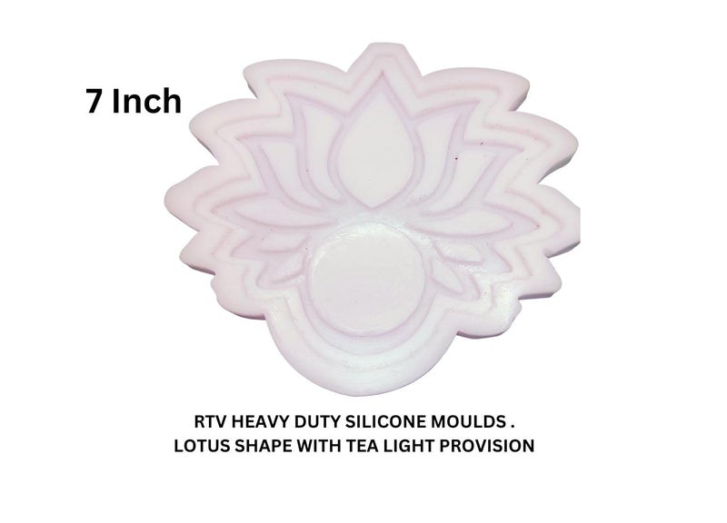 Snoogg SNOOGG Pack of one 7 Inch RTV Heavy Duty Lotus Shape Tea Light Silicone Heavy Duty Moulds Epoxy Resin Casting Resin Art DIY Project  - Image 2