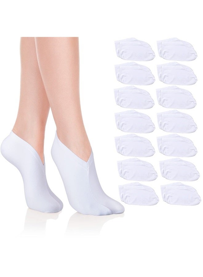 Satinior 14 Pairs Moisturizing Socks Lotion Overnight Spa Socks Dry Feet Cotton Cosmetics Socks Spa Moisturizing Enhancing Socks Spandex Sock for Women and Men Feet Care, White - Image 1
