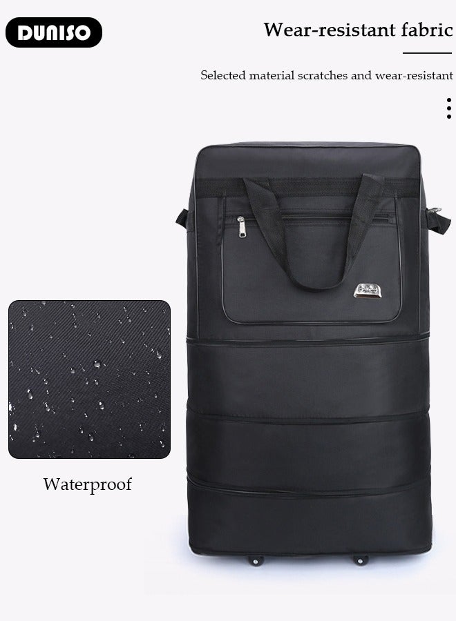 DUNISO Expandable Travel Luggage Bag for Men and Women, Foldable 3 Lays Waterproof Oxford Duffel Bag Suitcase with 5 Wheels, Lightweight Large Capacity Heavy Duty Spinner Carry-on Bag for Travel Business - Image 5