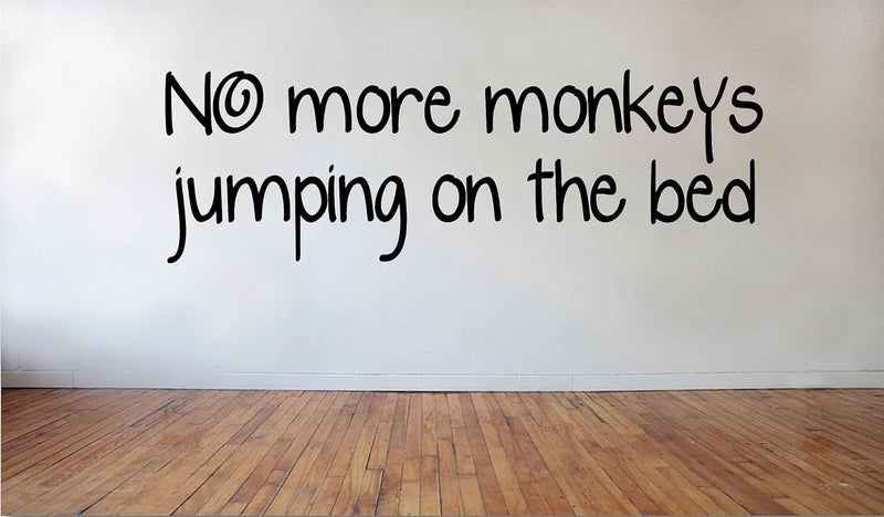 Blinggo No More Monkeys Jumping on The Bed Removable Vinyl Wall Decal Home Décor - Image 1
