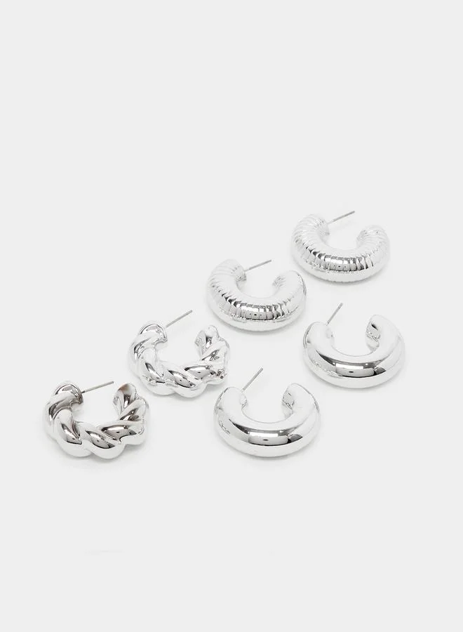 Styli Set of 6 - Plain Hoop Earrings