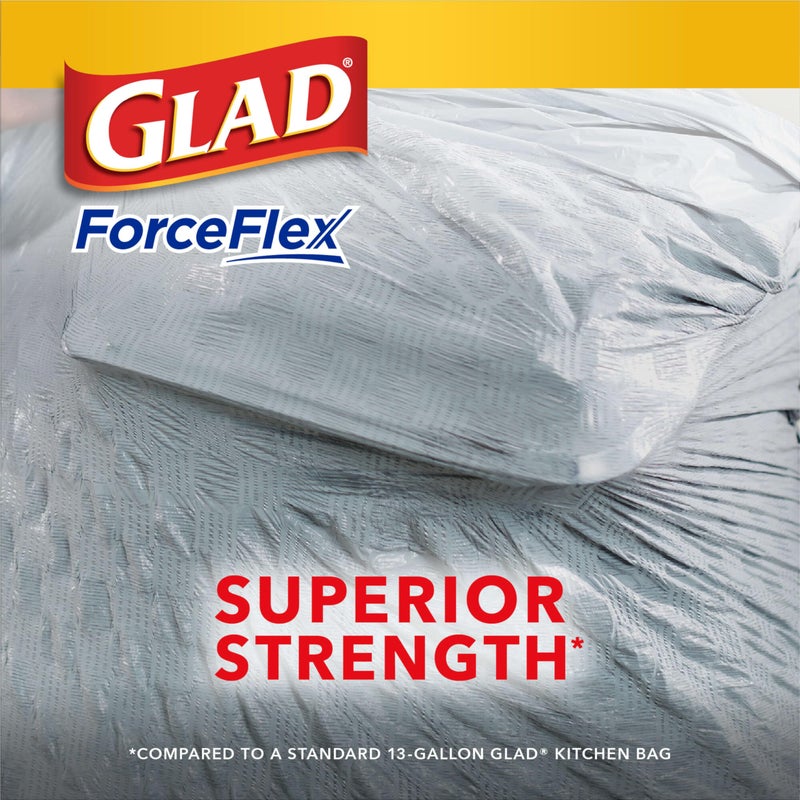Glad ForceFlex Protection Series Tall Kitchen Drawstring Trash Bags, 13 Gal, 110 Count - Image 4
