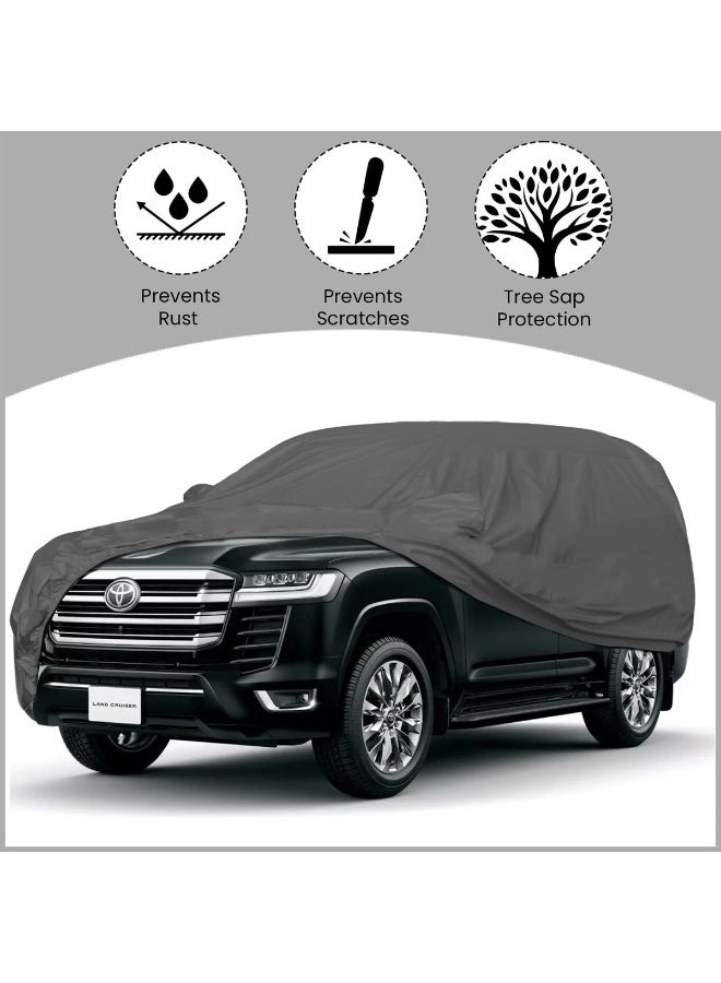 اي جي سي غطاء سيارة لجميع الأحوال الجوية لسيارة تويوتا لاند كروزر GN10027 - مقاوم للماء والغبار والثلج وأشعة الشمس والخدش - حماية من الأشعة فوق البنفسجية والحرارة مع جيوب للمرايا، ودعم مرن للزوايا، وخياطة ثلاثية، وخفيف الوزن وقابل للغسل للحماية الداخلية والخارجية - Image 5