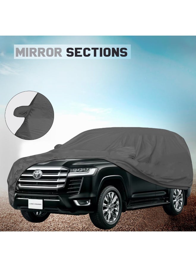 اي جي سي غطاء سيارة لجميع الأحوال الجوية لسيارة تويوتا لاند كروزر GN10027 - مقاوم للماء والغبار والثلج وأشعة الشمس والخدش - حماية من الأشعة فوق البنفسجية والحرارة مع جيوب للمرايا، ودعم مرن للزوايا، وخياطة ثلاثية، وخفيف الوزن وقابل للغسل للحماية الداخلية والخارجية - Image 3
