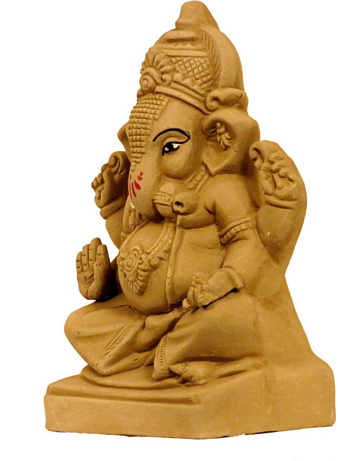 Suninow Suninow 100% Eco Friendly Clay Ganesh Idol for Ganesh Chaturthi 7.4 Inch | Water Soluble | Ganesh Chaturthi Idol | Clay Ganesha Idol (Gi1) (Gi19), Multicolor  - Image 2