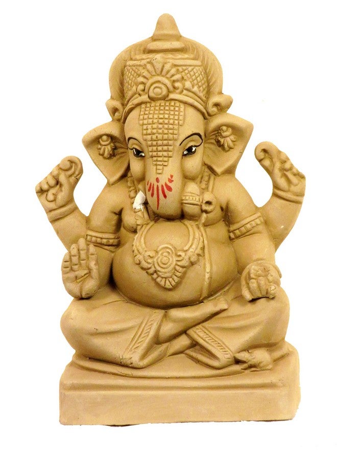 Suninow Suninow 100% Eco Friendly Clay Ganesh Idol for Ganesh Chaturthi 7.4 Inch | Water Soluble | Ganesh Chaturthi Idol | Clay Ganesha Idol (Gi1) (Gi19), Multicolor  - Image 1