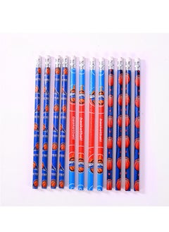 Generic 12Pcs Pencil With Eraser Head HB Pencil Set Sketch Drawing Pencil Primary School Student Writing Pen  - Image 1