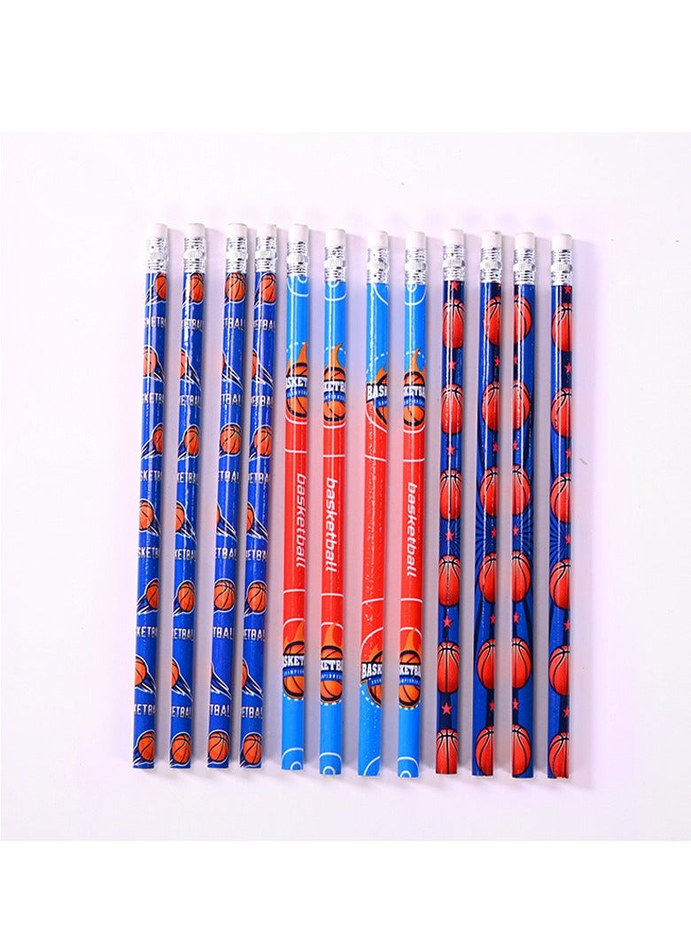 Generic 12Pcs Pencil With Eraser Head HB Pencil Set Sketch Drawing Pencil Primary School Student Writing Pen - Image 1