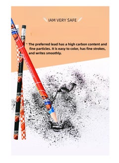 Generic 12Pcs Pencil With Eraser Head HB Pencil Set Sketch Drawing Pencil Primary School Student Writing Pen  - Image 2