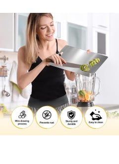 Beauenty Titanium Cutting Board,Stainless Steel Double Sided Food-Grade Worktop Chopping Board With Hanging Hole,Non Stick Heavy Duty Metal Cutting Mat for Meat Vegetable Fruit Kitchen Home-M(23*34cm)  - Image 3