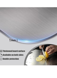 Beauenty Titanium Cutting Board,Stainless Steel Double Sided Food-Grade Worktop Chopping Board With Hanging Hole,Non Stick Heavy Duty Metal Cutting Mat for Meat Vegetable Fruit Kitchen Home-M(23*34cm)  - Image 5