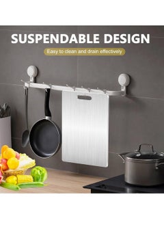 Titanium Cutting Board,Stainless Steel Double Sided Food-Grade Worktop Chopping Board With Hanging Hole,Non Stick Heavy Duty Metal Cutting Mat for Meat Vegetable Fruit Kitchen Home-M(23*34cm) - pzsku/Z85F07F2CFD7B054F731EZ/45/_/1730965848/86aed913-3a9e-4196-b5e8-50fd235096a9