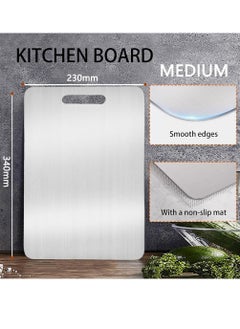 Titanium Cutting Board,Stainless Steel Double Sided Food-Grade Worktop Chopping Board With Hanging Hole,Non Stick Heavy Duty Metal Cutting Mat for Meat Vegetable Fruit Kitchen Home-M(23*34cm) - pzsku/Z85F07F2CFD7B054F731EZ/45/_/1730965858/4505c128-12a7-4ddb-b14c-6a97bc5dcc80