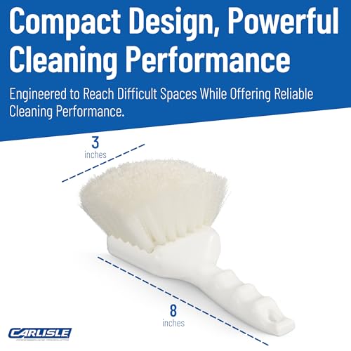 SPARTA 3662000 Flo-Pac Plastic Handle Utility Scrub Brush, Nylon Bristles, 2" Bristle Trim, 8" Length, White, 1 Count (Pack of 1) - Image 5