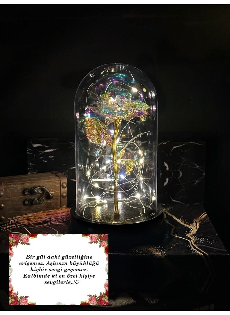 Lapidaria Decorative RGB Fairy LED Lighted Eternity Rose Gift Galaxy Lamp in a Bowl  - Image 1