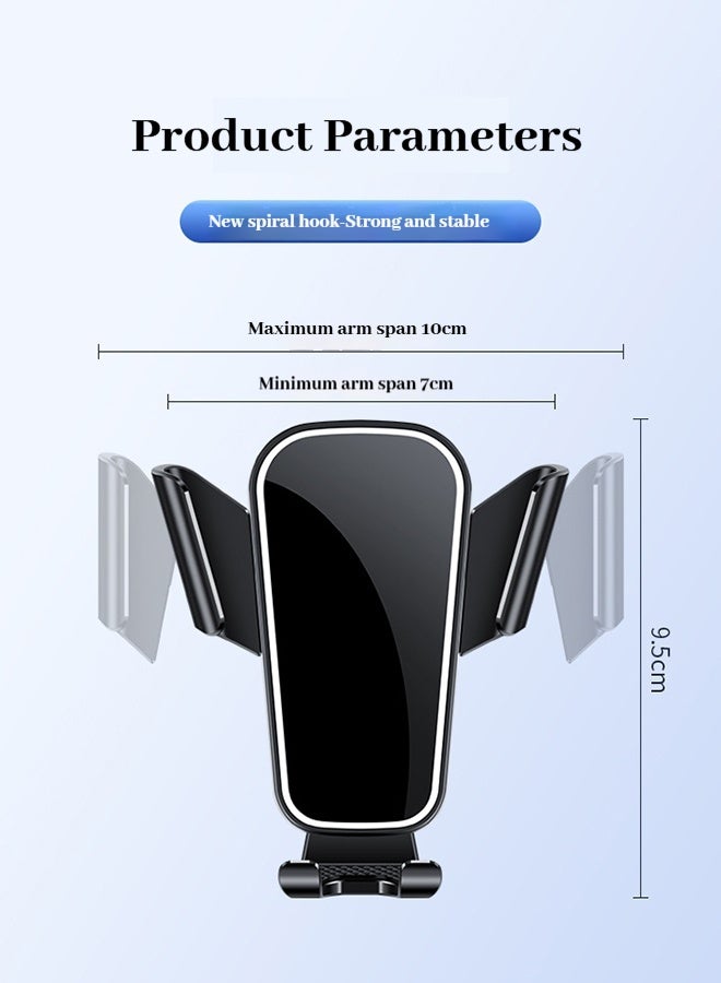 Car phone holder Car phone holder for air outlet Anti-shake phone holder Car ultra-stable hook design Compatible with iPhone 16/15/14 series Samsung S24 S23, Xiaomi, etc. Black - Image 5