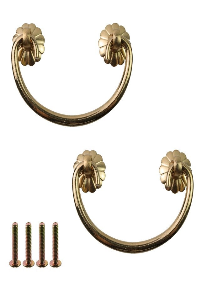 Geesatis Vintage Pure Brass Jewelry Box Handles, 2.6 Inch Drawer Pulls, 2 Pcs - Image 1