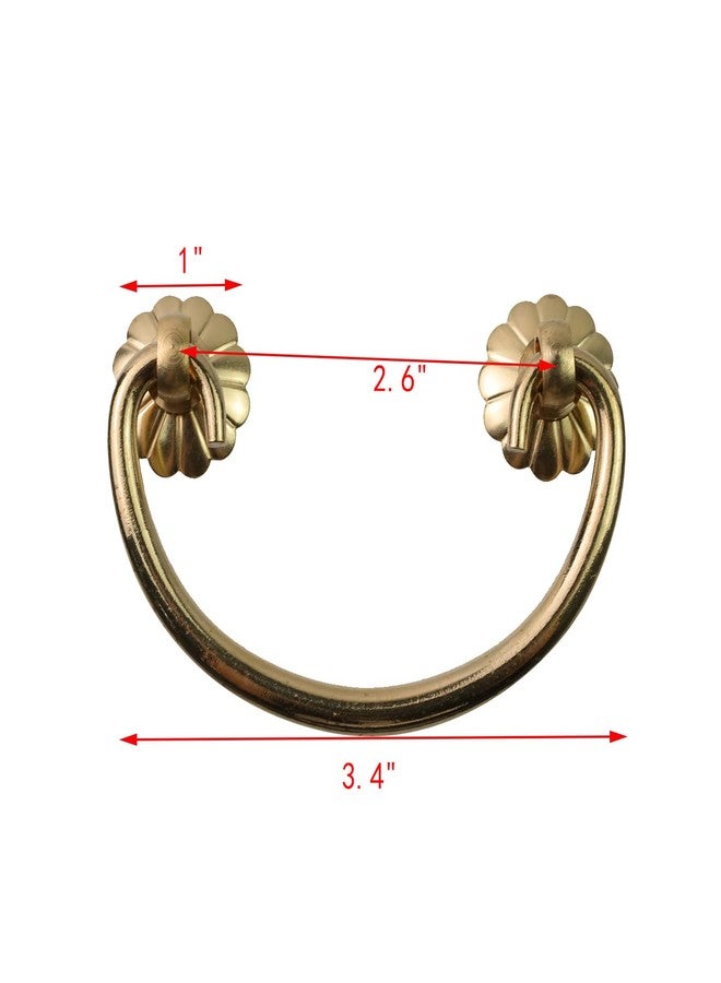 Geesatis Vintage Pure Brass Jewelry Box Handles, 2.6 Inch Drawer Pulls, 2 Pcs - Image 2