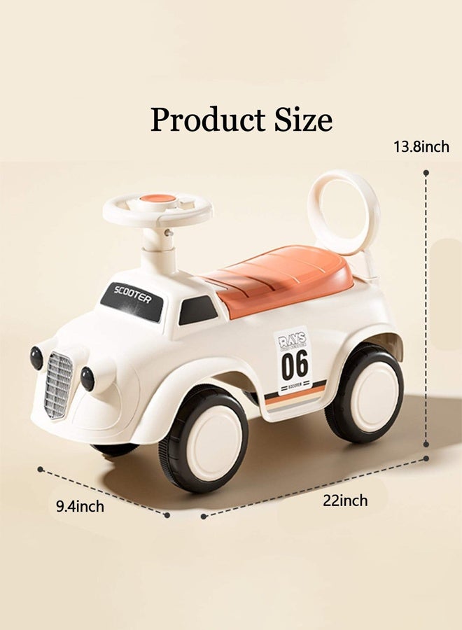 Aissiora Children's ride-on toy Four-wheel Kids Ride on Car Push Ride-on Car With steering wheel With lights and music Anti-tip Silent wheels - Image 2