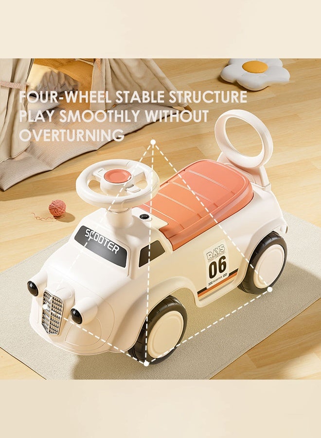 Aissiora Children's ride-on toy Four-wheel Kids Ride on Car Push Ride-on Car With steering wheel With lights and music Anti-tip Silent wheels - Image 3