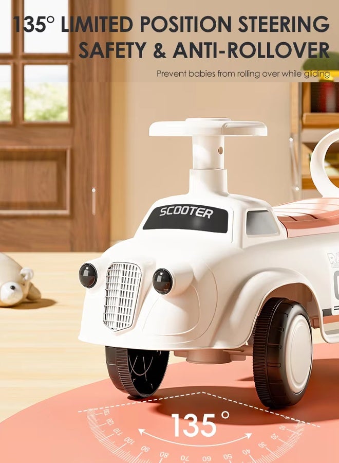 Aissiora Children's ride-on toy Four-wheel Kids Ride on Car Push Ride-on Car With steering wheel With lights and music Anti-tip Silent wheels - Image 4