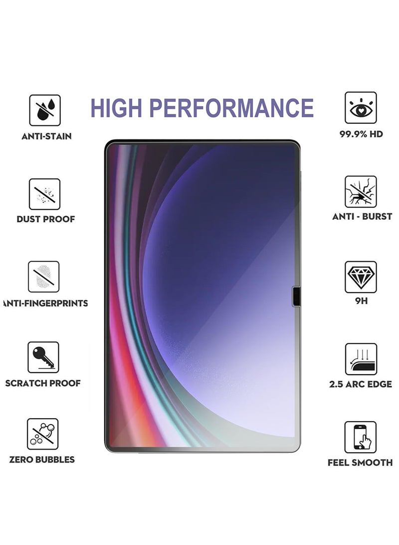 Tempered Glass Screen Protector for Samsung Galaxy Tab S9 FE Plus 12.4inch 9H Hardness HD Anti-Scratch Tempered Glass Film Bubble Free High Touch Sensitivity Screen Protector - Image 3