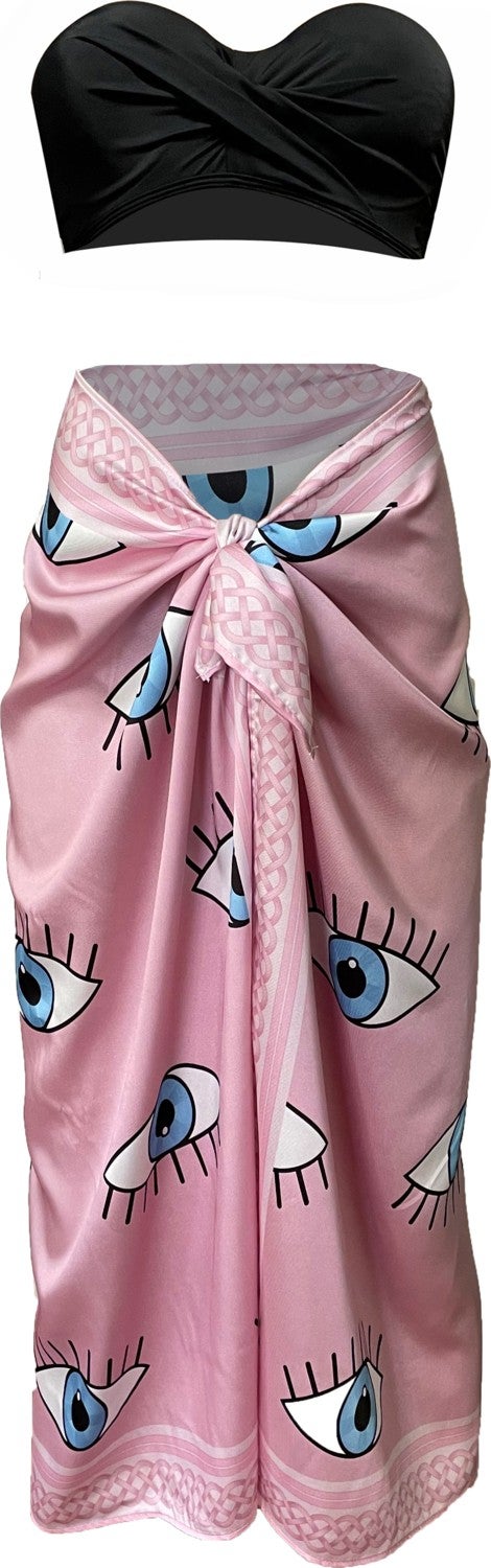 Bolder Elena Pink Eyes Satin Pareo 145*95 (No see-through)  - Image 1