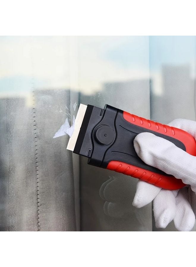 5pcs Stainless Steel Locking Razor Blade Scraper With Safety Cap Rubber Coated - Image 4