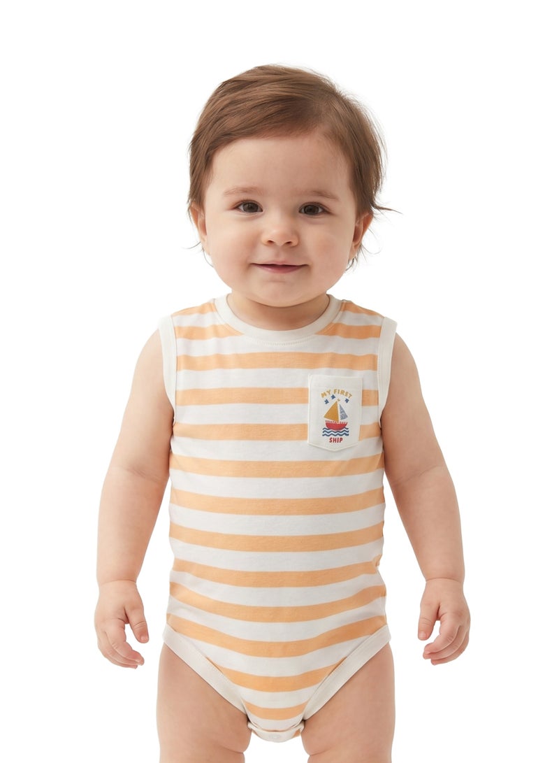 AIKO Infant AOP Cotton Interlock Bodysuit – Stripe Edition - Image 1