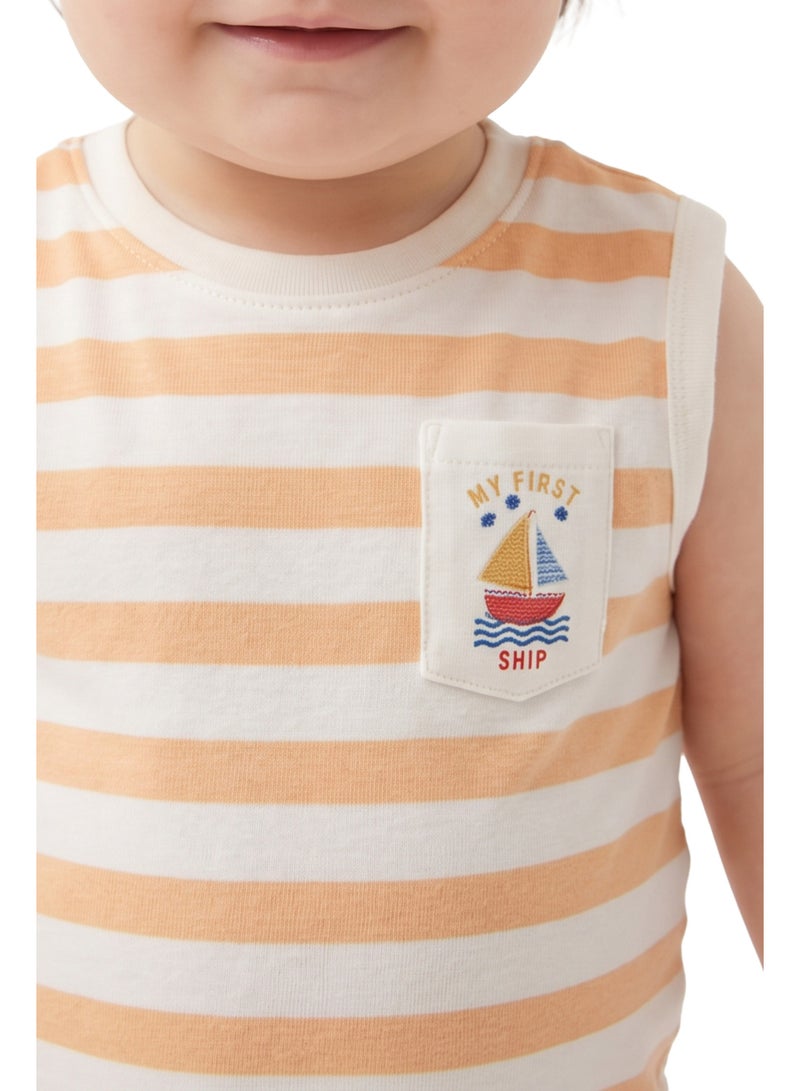 AIKO Infant AOP Cotton Interlock Bodysuit – Stripe Edition - Image 4