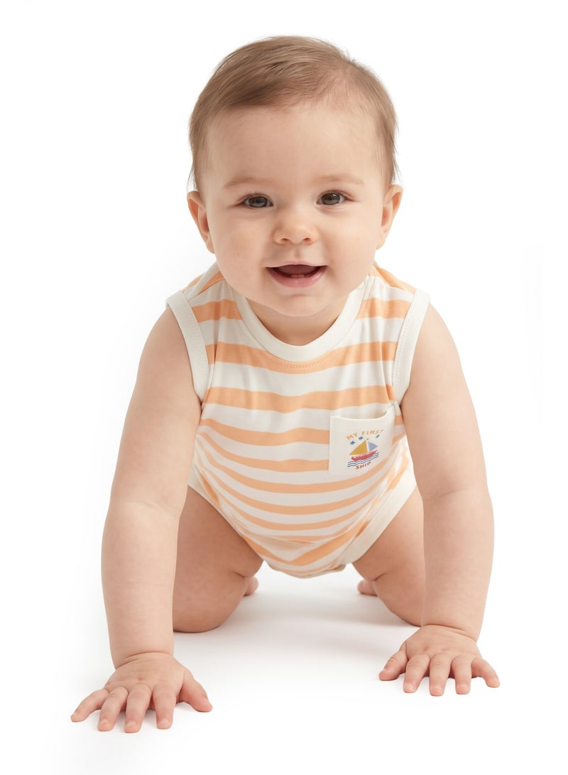 AIKO Infant AOP Cotton Interlock Bodysuit – Stripe Edition - Image 5