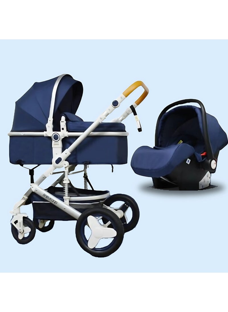 Baby Life High Landscape 3 In 1 Baby Car Two Way Baby Stroller  - Image 1