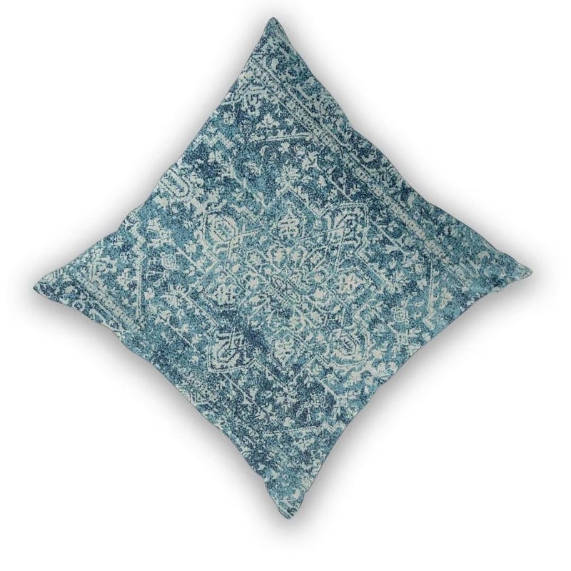 Sunshineyan Teal Boho Pillow Covers 16x16 Set of 2  Bohemian Carpet Pattern Outdoor Decorative Throw Pillows Linen Ethnic Design Rustic Farmhouse Cushion Cases for Couch Sofa Decor - Image 2