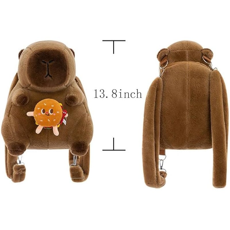 Plush Capybara Backpack Multifunction Stuffed Animal Capybara Bag Gift Adjustable Shoulder Strap - Image 2