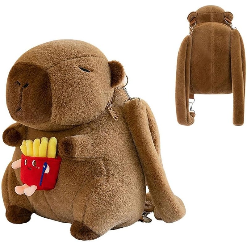 Plush Capybara Backpack Multifunction Stuffed Animal Capybara Bag Gift Adjustable Shoulder Strap - Image 1