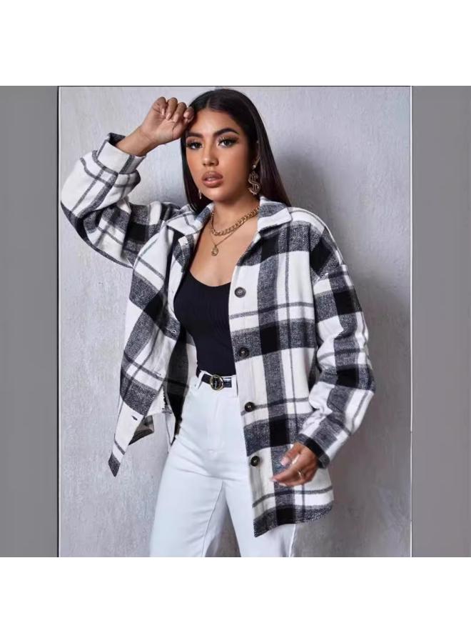 VUELO European And American Independent Station Spring Plaid Frayed Shirt Loose Fashion Casual Shirt - Image 4