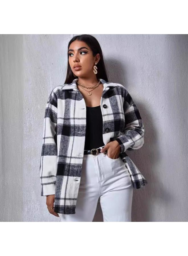 VUELO European And American Independent Station Spring Plaid Frayed Shirt Loose Fashion Casual Shirt - Image 2