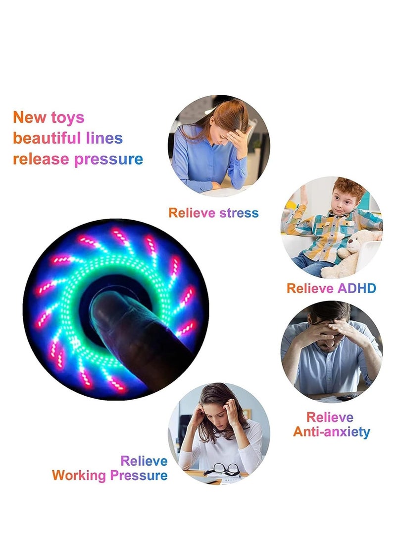 LED Light Up Fidget Spinner-Reusable Party Favor with Plentiful Light Shows -Noise Free Hand Sensory Toy with Spare Batteries Fidget Toy Stress Relief Anti-Anxiety Toy 4PCS - Image 5