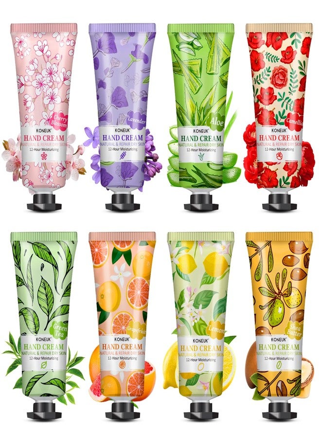 KONEUK 8 Pack Hand Cream Set, Valentines Day Gifts for Her, Wedding Favors, Bulk Hand Lotion Travel Size for Dry Cracked Hands, Moisturizing Hand Cream for Teacher Gifts and Mothers Day Gifts - Image 1