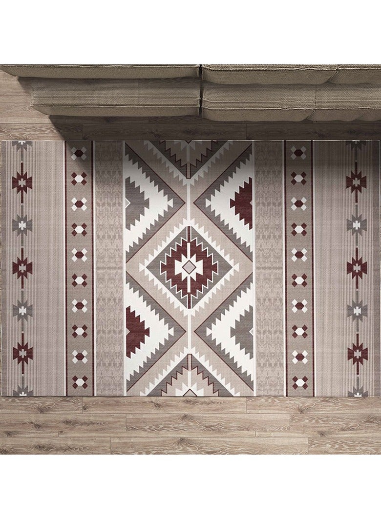 سجادة من ألياف البوليستر بتصميم تجريدي بنمط عرقي عتيق