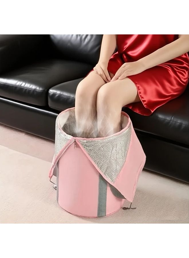 Glacier Blue Foldable Portable Insulated Foot Bath Tub with Handle for Home Travel - Image 2